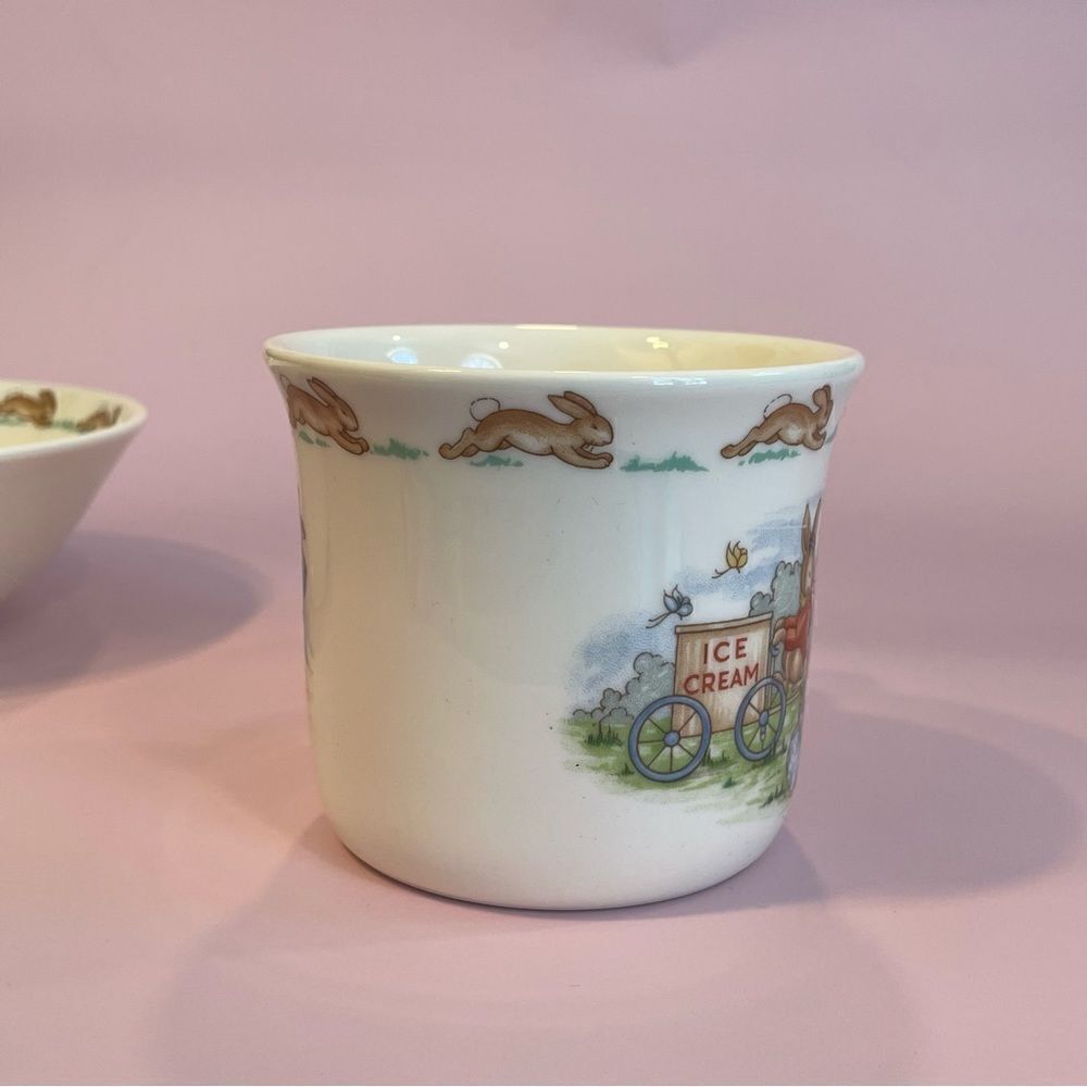 Royal Doulton Bunnykins Infant Set 2 Pieces Cereal Bowl and Mug 1994 China set - Picture 11 of 14